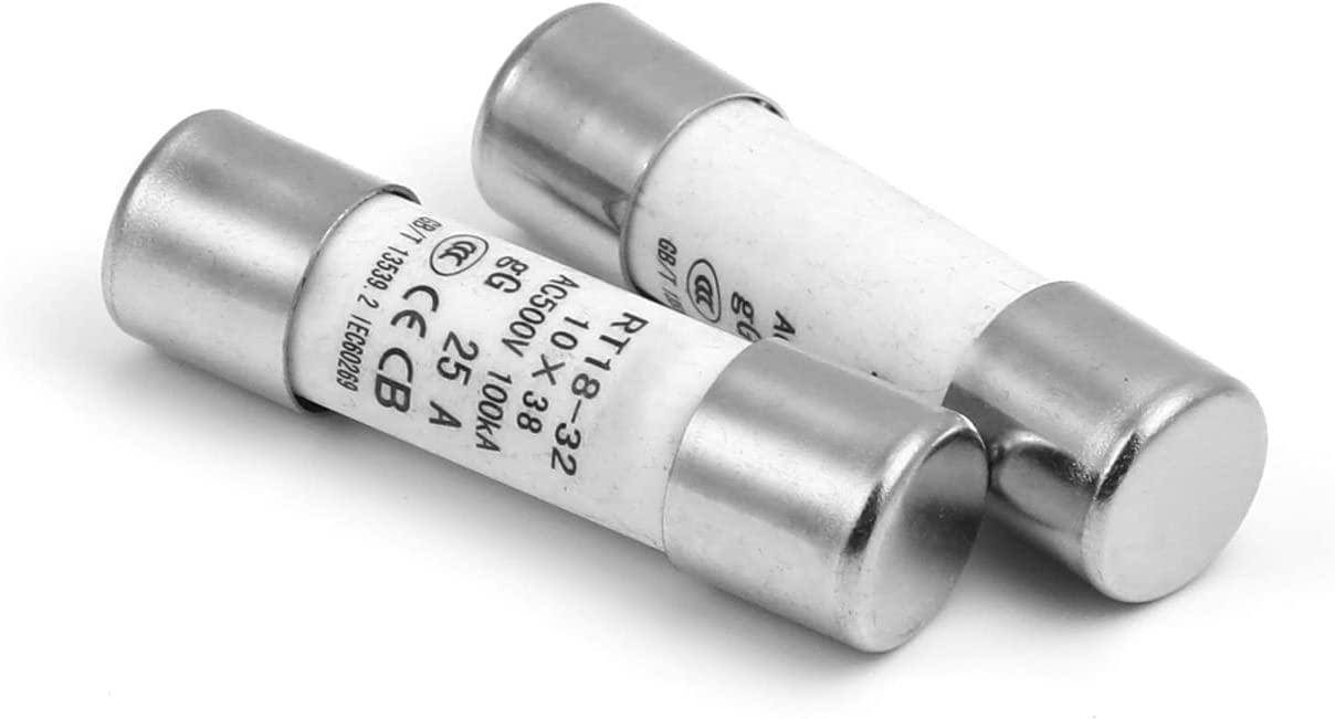 Fielect 10Pcs Ceramic Cartridge Fuses 10x38mm 400V 32A Cylindrical